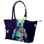 Bear Astronaut Futuristic Canvas Shoulder Bag