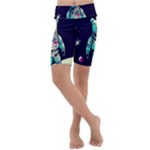 Bear Astronaut Futuristic Kids  Lightweight Velour Cropped Yoga Leggings