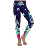 Bear Astronaut Futuristic Kids  Lightweight Velour Classic Yoga Leggings