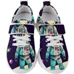 Bear Astronaut Futuristic Kids  Velcro Strap Shoes