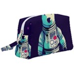 Bear Astronaut Futuristic Wristlet Pouch Bag (Large)