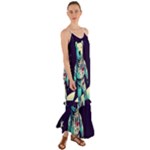 Bear Astronaut Futuristic Cami Maxi Ruffle Chiffon Dress