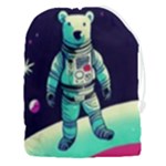 Bear Astronaut Futuristic Drawstring Pouch (3XL)