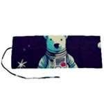 Bear Astronaut Futuristic Roll Up Canvas Pencil Holder (S)