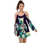 Bear Astronaut Futuristic Boho Dress