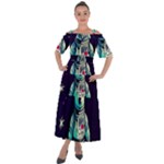 Bear Astronaut Futuristic Shoulder Straps Boho Maxi Dress 