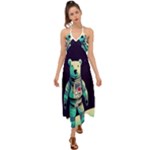 Bear Astronaut Futuristic Halter Tie Back Dress 