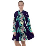 Bear Astronaut Futuristic All Frills Chiffon Dress