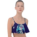 Bear Astronaut Futuristic Frill Bikini Top
