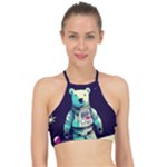 Bear Astronaut Futuristic Halter Bikini Top