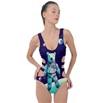 Bear Astronaut Futuristic Side Cut Out Swimsuit