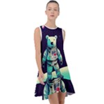 Bear Astronaut Futuristic Frill Swing Dress