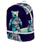 Bear Astronaut Futuristic Zip Bottom Backpack