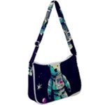 Bear Astronaut Futuristic Zip Up Shoulder Bag