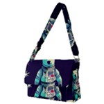Bear Astronaut Futuristic Full Print Messenger Bag (M)
