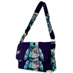 Bear Astronaut Futuristic Full Print Messenger Bag (L)