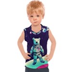 Bear Astronaut Futuristic Kids  Sport Tank Top