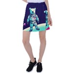 Bear Astronaut Futuristic Tennis Skirt