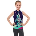 Bear Astronaut Futuristic Kids  Sleeveless Polo T-Shirt