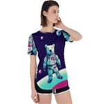 Bear Astronaut Futuristic Perpetual Short Sleeve T-Shirt