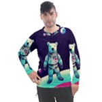 Bear Astronaut Futuristic Men s Pique Long Sleeve T-Shirt