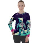 Bear Astronaut Futuristic Women s Long Sleeve Raglan T-Shirt