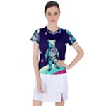 Bear Astronaut Futuristic Women s Sports Top