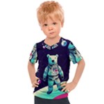 Bear Astronaut Futuristic Kids  Sports T-Shirt