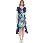 Bear Astronaut Futuristic High Low Boho Dress