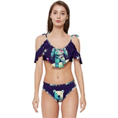 Ruffle Edge Tie Up Bikini Set	 