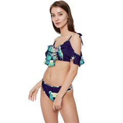 Ruffle Edge Tie Up Bikini Set	 