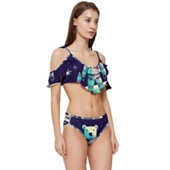 Ruffle Edge Tie Up Bikini Set	 