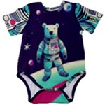 Bear Astronaut Futuristic Baby Short Sleeve Bodysuit