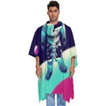 Bear Astronaut Futuristic Men s Hooded Rain Ponchos
