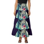 Bear Astronaut Futuristic Tiered Ruffle Maxi Skirt