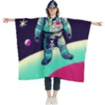 Bear Astronaut Futuristic Women s Hooded Rain Ponchos