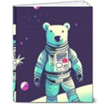 Bear Astronaut Futuristic 8  x 10  Hardcover Notebook