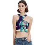 Bear Astronaut Futuristic Cut Out Top