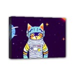 Cat Astronaut Space Retro Universe Mini Canvas 7  x 5  (Stretched)