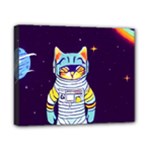 Cat Astronaut Space Retro Universe Canvas 10  x 8  (Stretched)