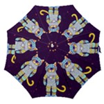 Cat Astronaut Space Retro Universe Straight Umbrellas