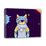 Cat Astronaut Space Retro Universe Deluxe Canvas 14  x 11  (Stretched)