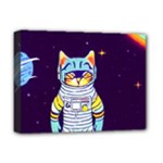 Cat Astronaut Space Retro Universe Deluxe Canvas 16  x 12  (Stretched) 