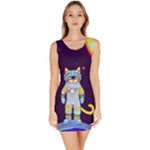 Cat Astronaut Space Retro Universe Bodycon Dress