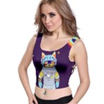 Cat Astronaut Space Retro Universe Crop Top