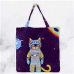 Cat Astronaut Space Retro Universe Grocery Tote Bag