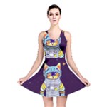 Cat Astronaut Space Retro Universe Reversible Skater Dress