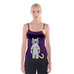 Cat Astronaut Space Retro Universe Spaghetti Strap Top