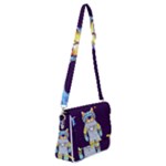 Cat Astronaut Space Retro Universe Shoulder Bag with Back Zipper