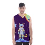 Cat Astronaut Space Retro Universe Men s Basketball Tank Top